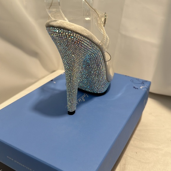 Clear rhinestone heels by Pleaser USA, AB crystals new inbox shoes - Picture 6 of 8